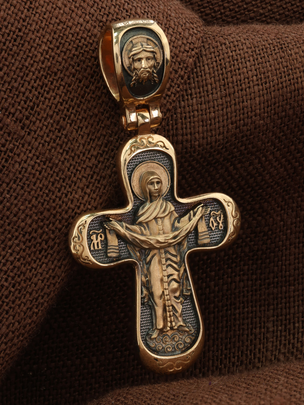 Крест из красного золота 585 пробы