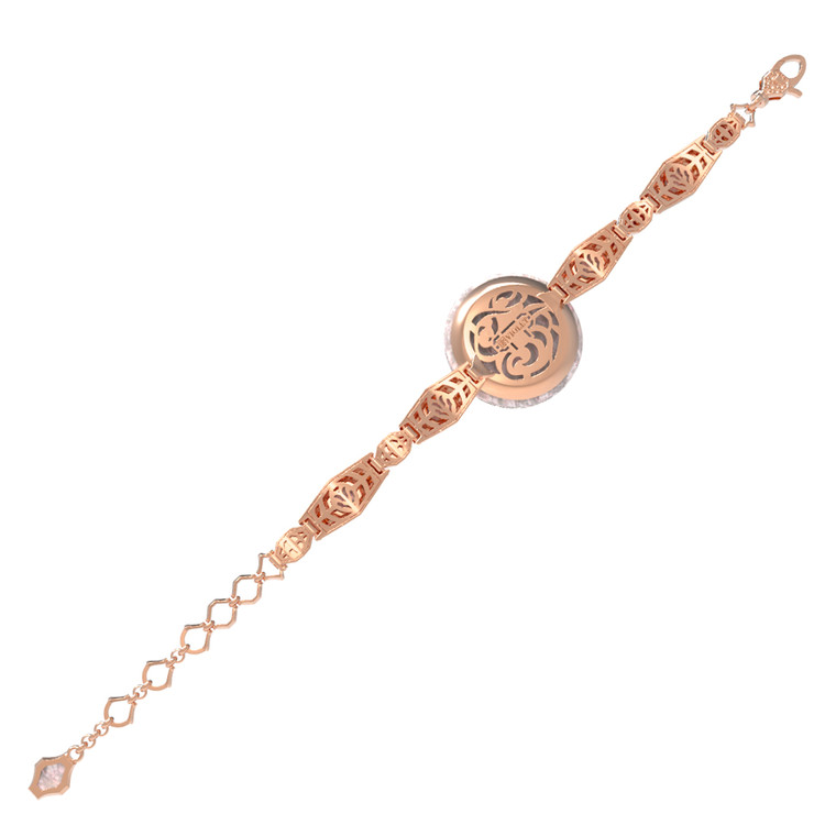 Браслет из красного золота 585 пробы c эмалью и перламутром