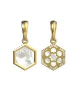 Подвеска из лимонного золота c перламутром