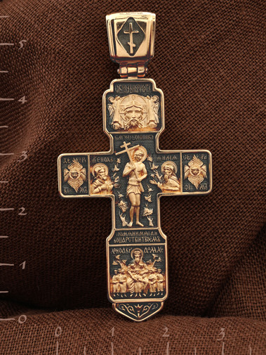 Крест из красного золота 585 пробы