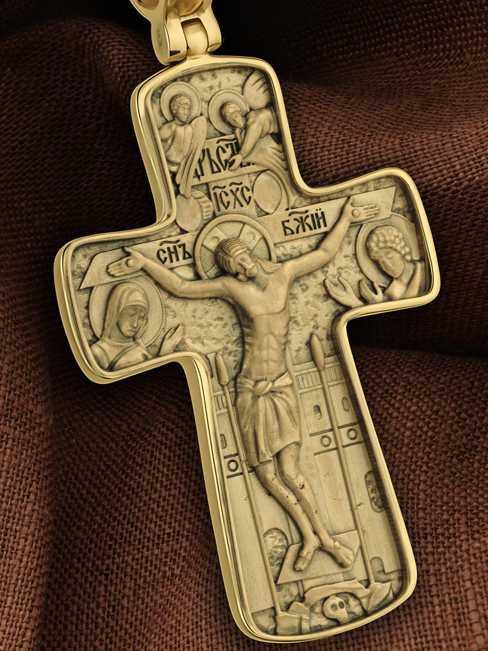 Крест из лимонного золота 585 пробы
