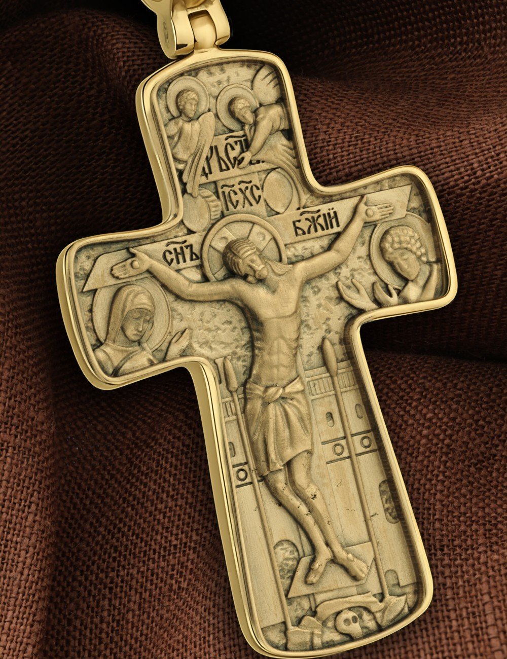 Крест из лимонного золота