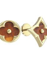 Серьги из лимонного золота c тигровым глазом