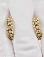 Серьги из лимонного золота 585 пробы c бриллиантами