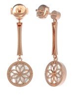 Серьги из золота c фианитом и перламутром