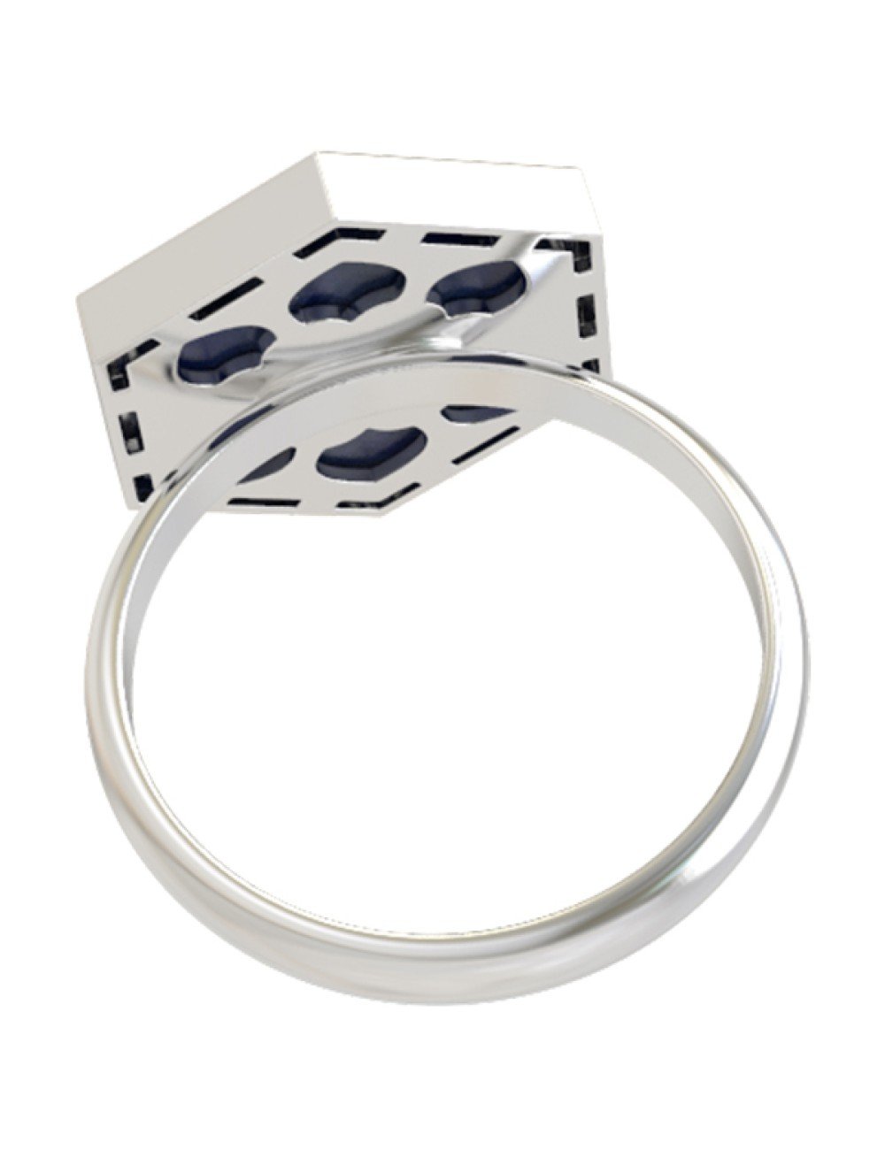 Кольцо из белого золота c лазуритом