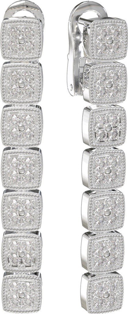 Серьги из белого золота c бриллиантами