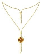 Колье из лимонного золота c тигровым глазом и перламутром