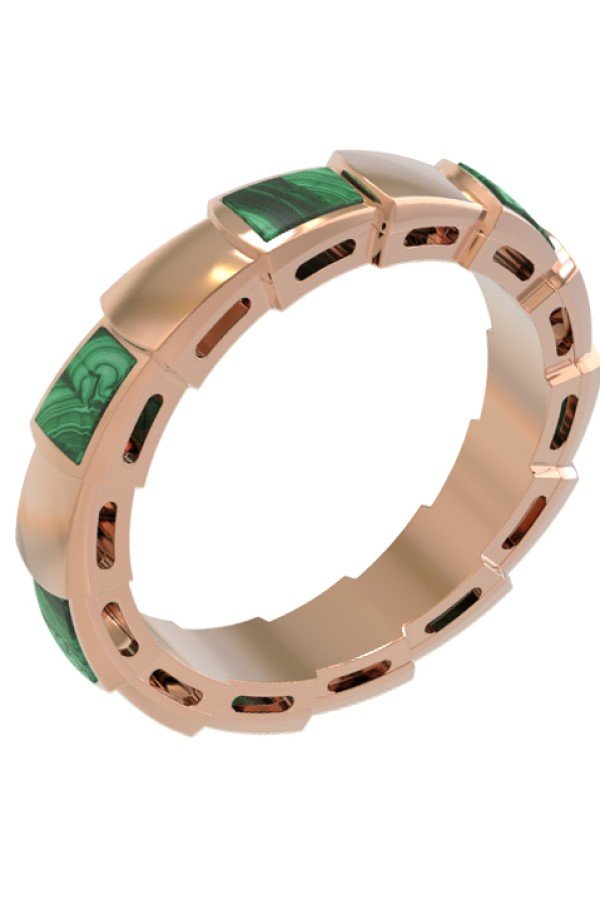 Кольцо из золота c малахитом