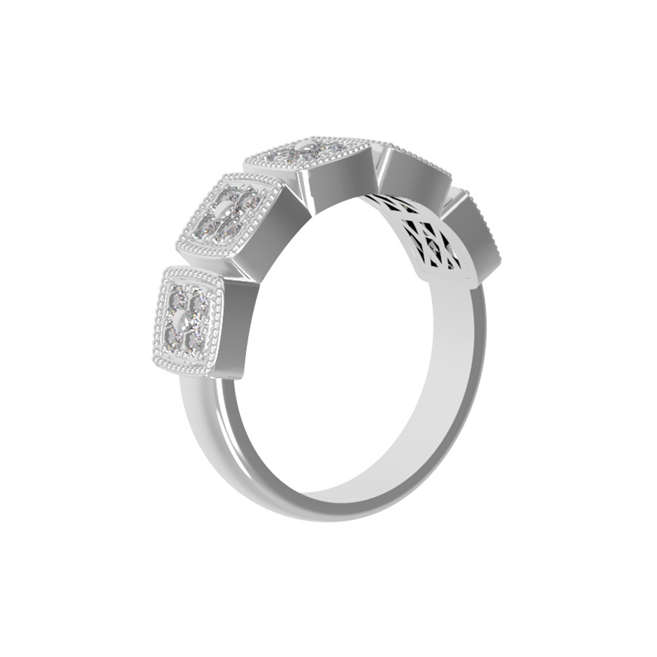 Кольцо из белого золота 585 пробы c бриллиантами