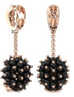 Серьги из золота c эмалью и ониксом