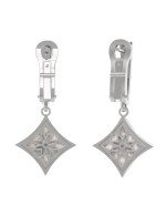 Серьги из белого золота c бриллиантами и перламутром