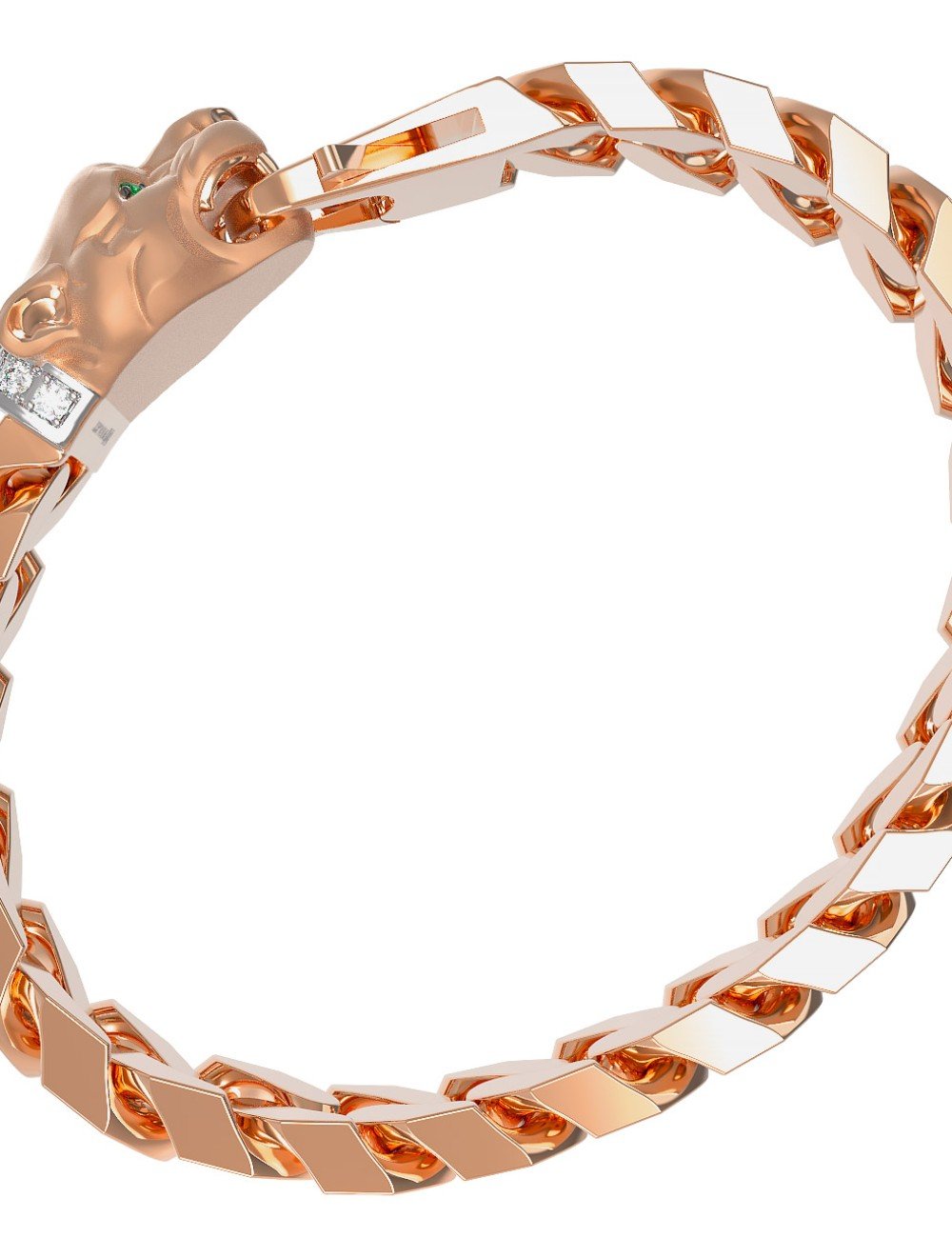 Браслет из золота c бриллиантами и изумрудом