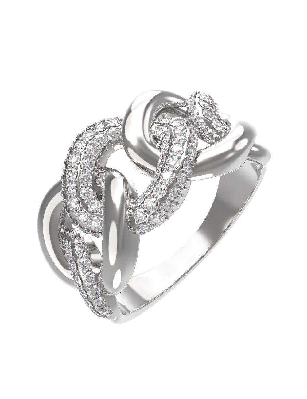 Кольцо из белого золота c бриллиантами