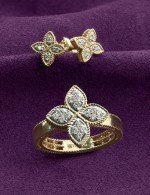 Кольцо из лимонного золота c бриллиантами