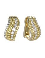 Серьги из лимонного золота c бриллиантами и сапфиром