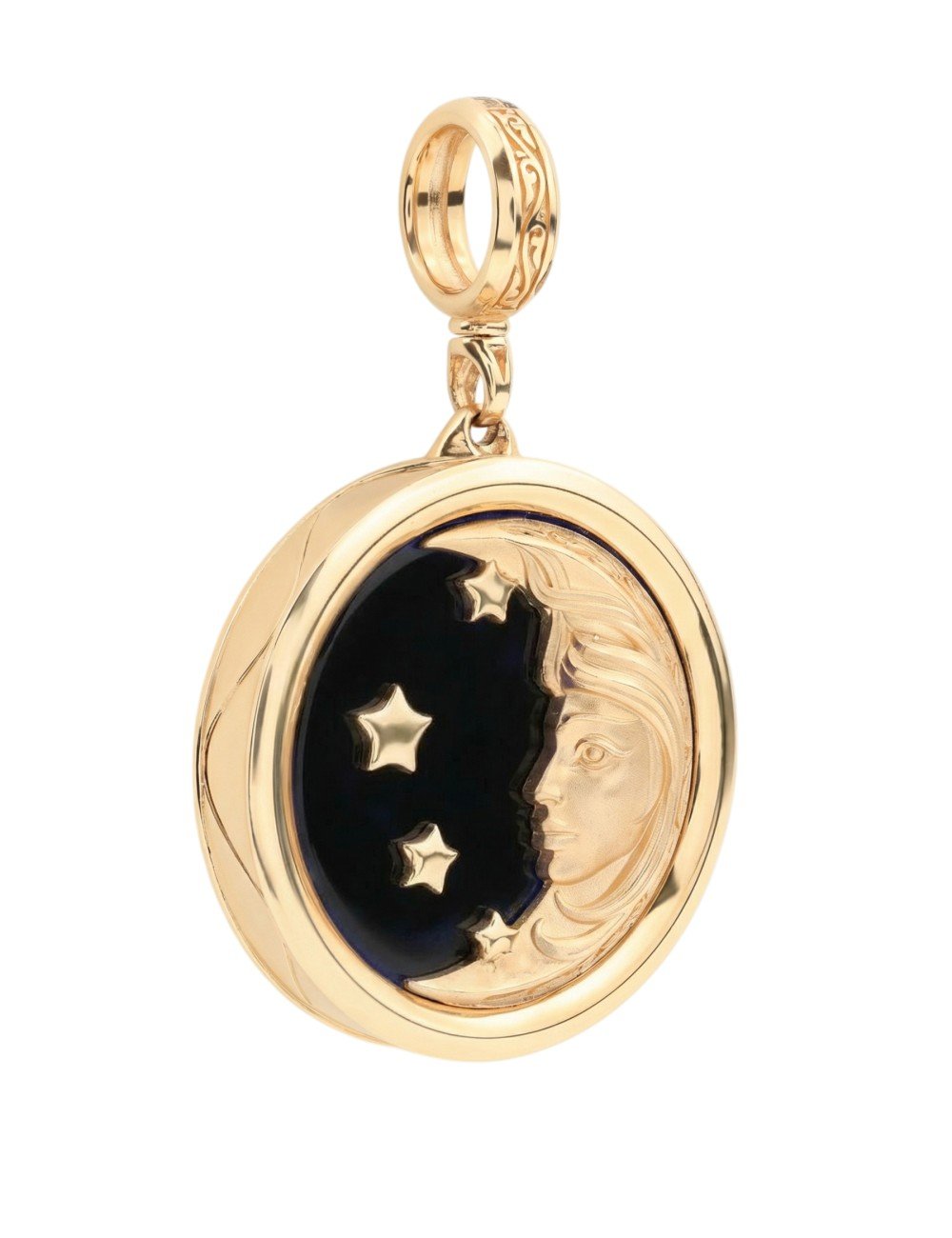 Подвеска из золота c ониксом и перламутром