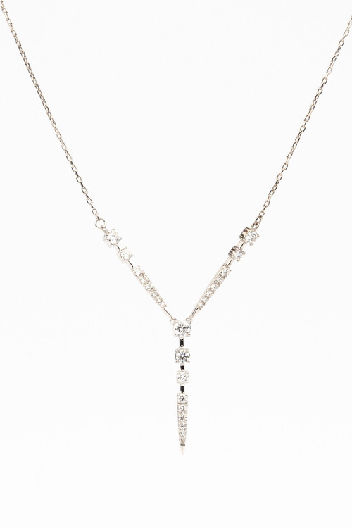 Колье из белого золота 585 пробы c бриллиантами