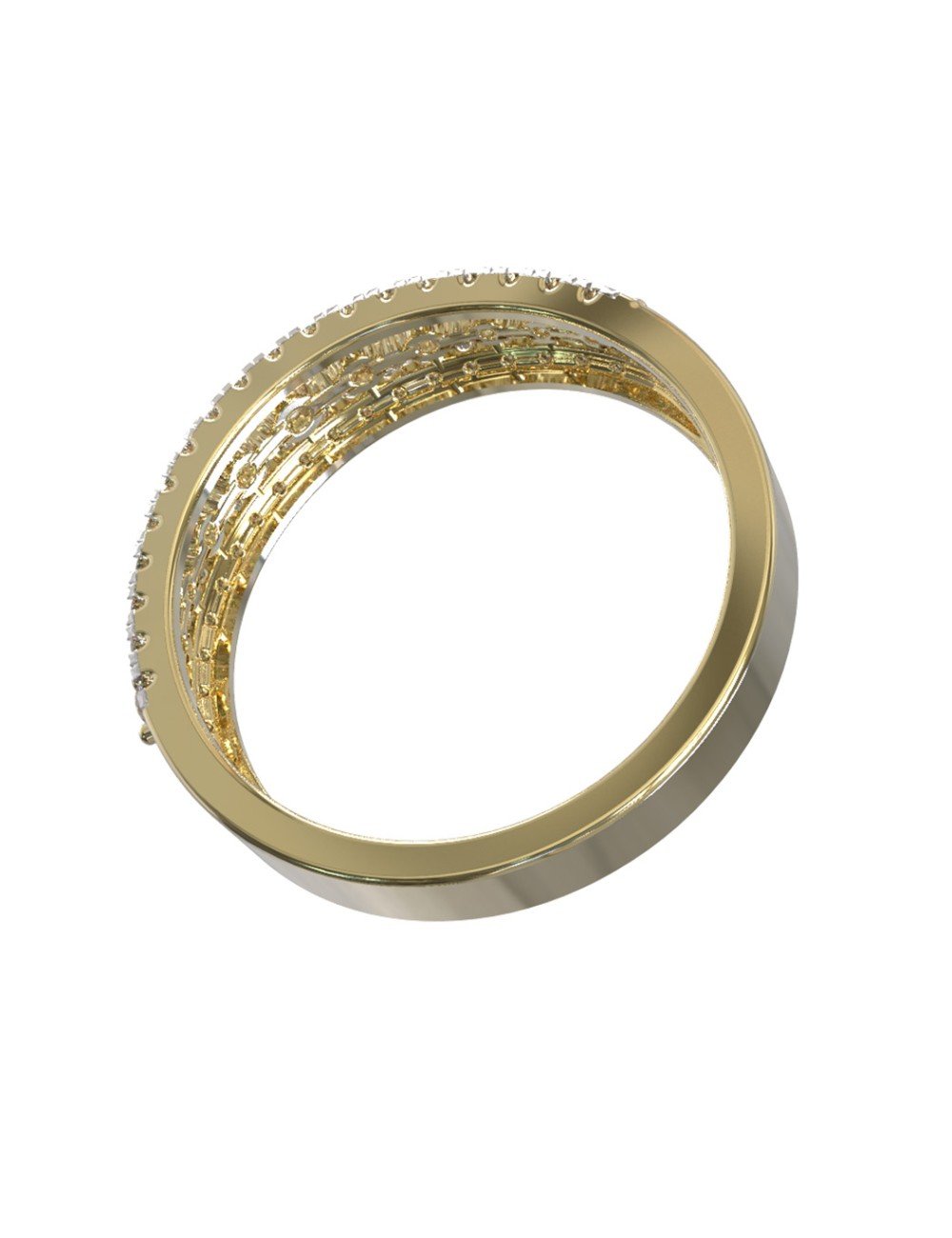 Кольцо из лимонного золота c бриллиантами