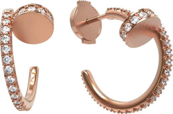 Серьги из красного золота 585 пробы c бриллиантами