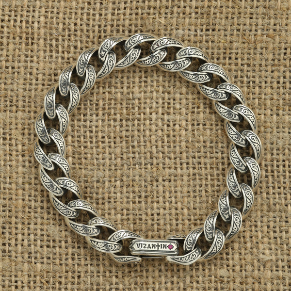 Браслет из серебра 925 пробы c рубином