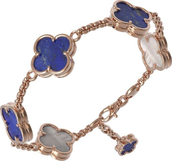 Браслет из золота c лазуритом и перламутром