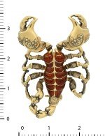 Брошь из лимонного золота c эмалью