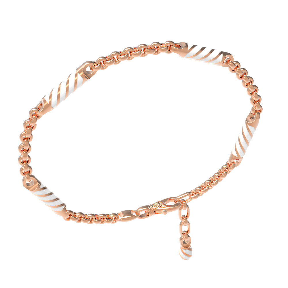 Браслет из красного золота 585 пробы c эмалью