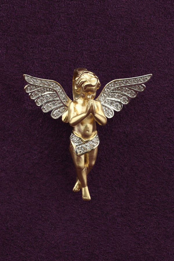 Подвеска из лимонного золота 585 пробы c фианитом