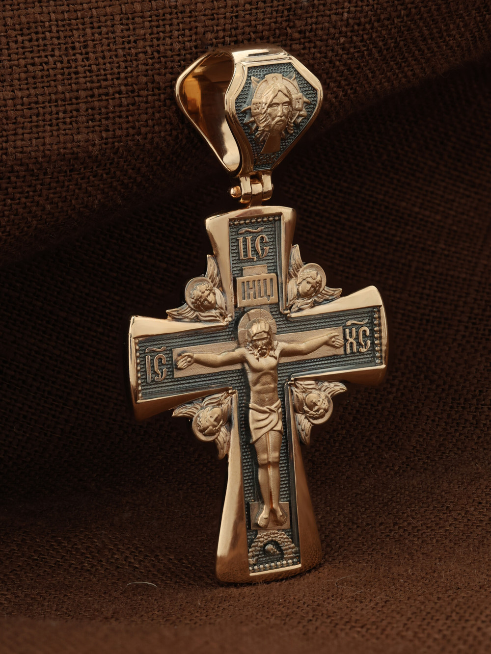 Крест из красного золота 585 пробы