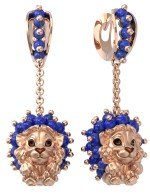 Серьги из золота c эмалью и лазуритом