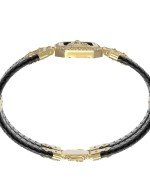 Браслет из лимонного золота c шнурком и ониксом