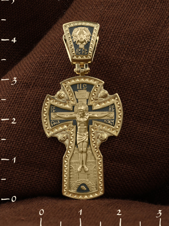 Крест из лимонного золота 585 пробы