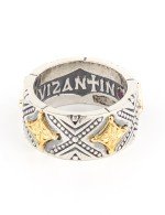 Подвеска из серебра и золота c рубином