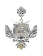 Подвеска из белого золота c эмалью и жемчугом