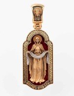 Образок из золота c эмалью