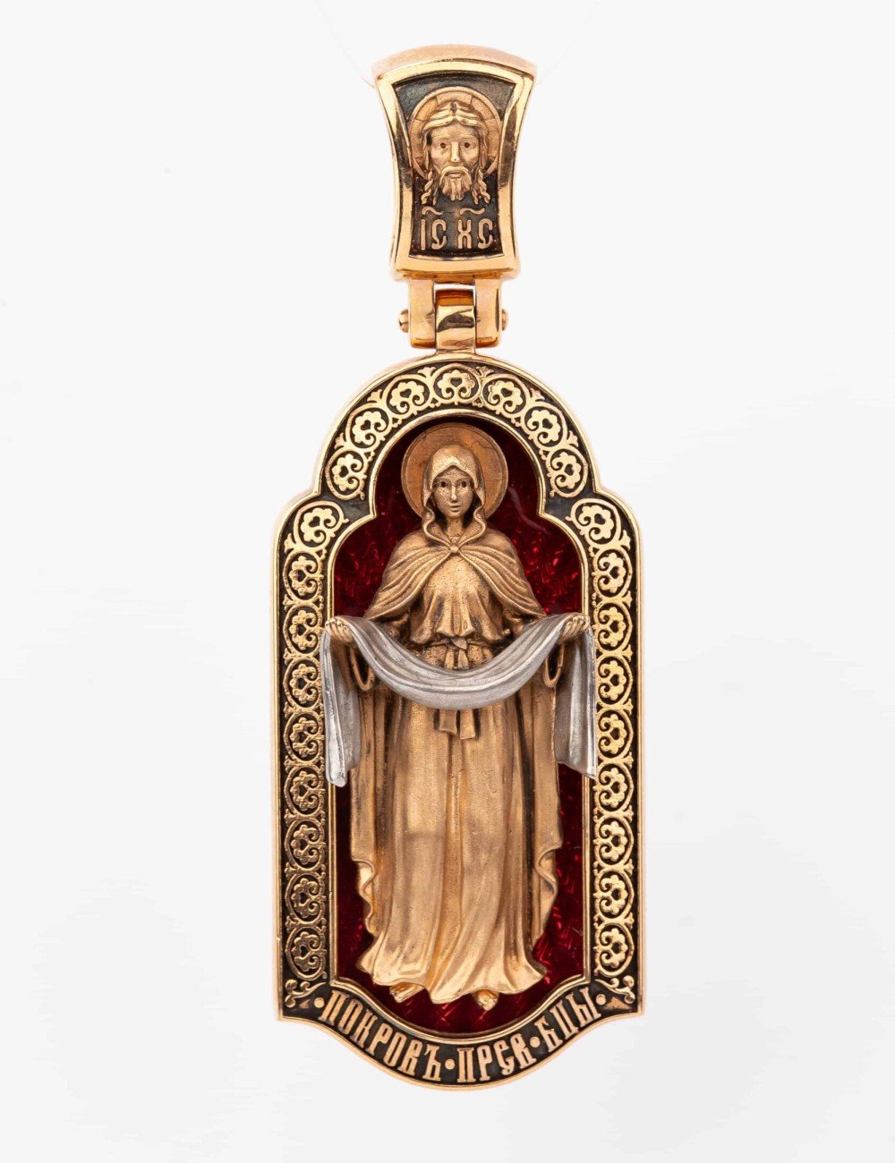 Образок из золота c эмалью