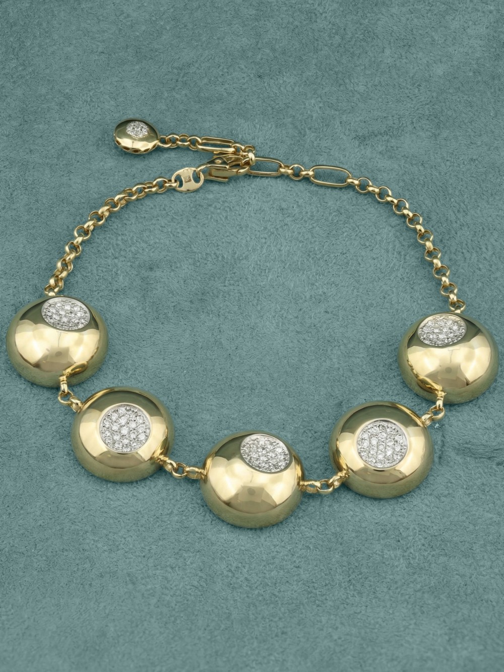 Браслет из лимонного золота 585 пробы c бриллиантами