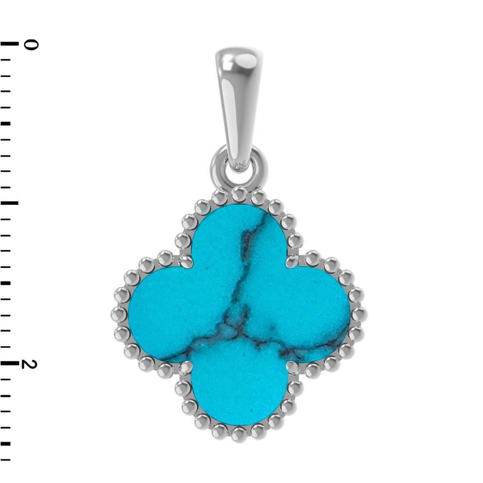 Подвеска из белого золота 585 пробы c бирюзой