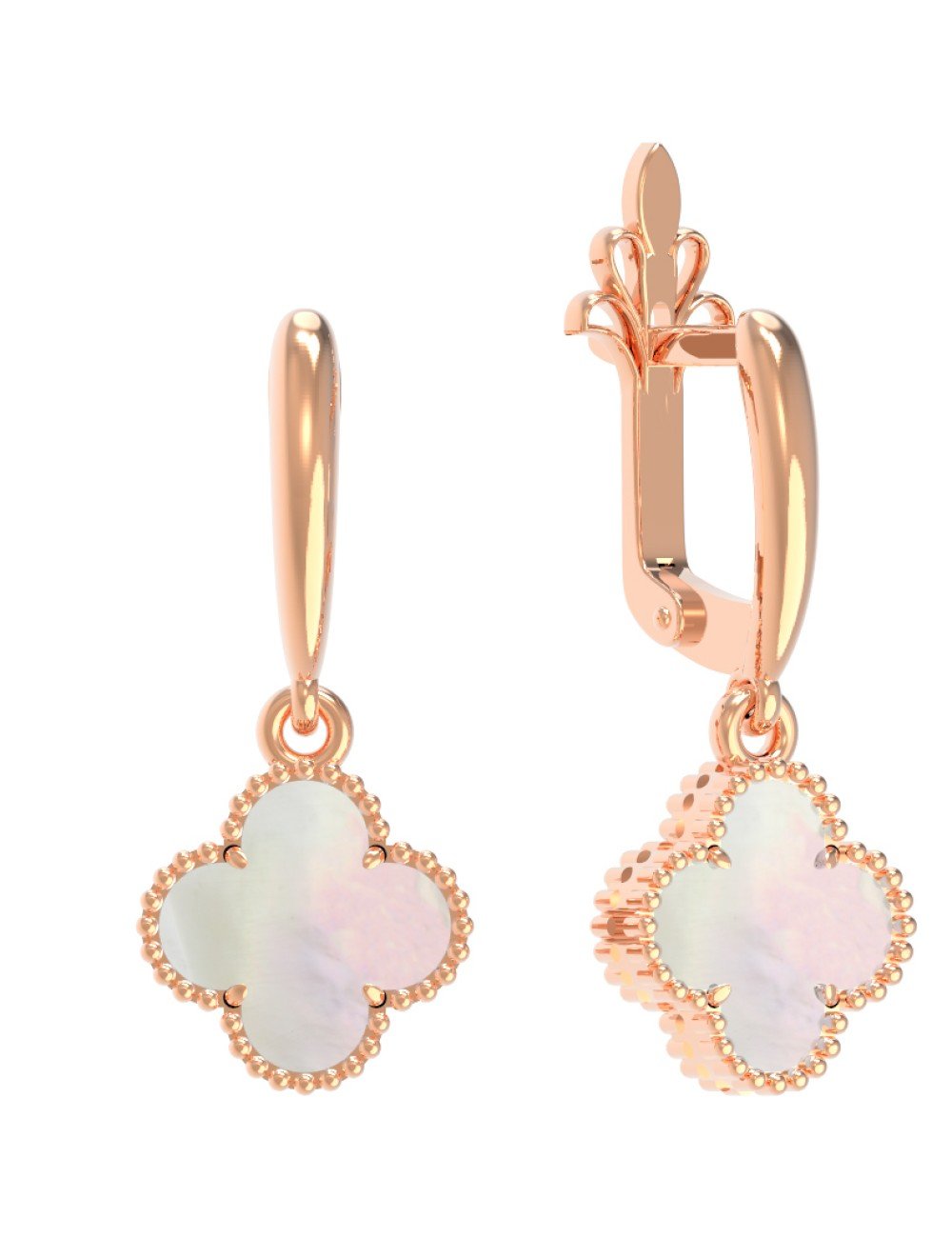 Серьги из золота c перламутром