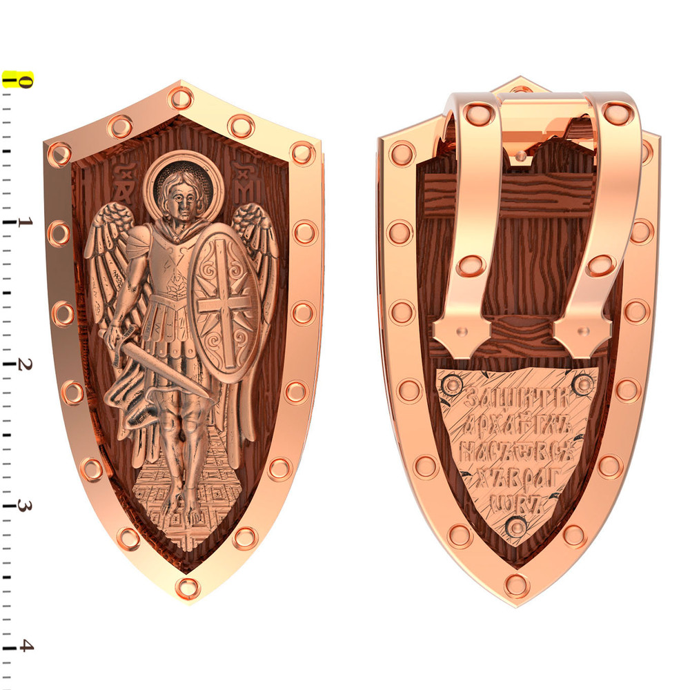 Нательная икона из красного золота 585 пробы c деревом груши