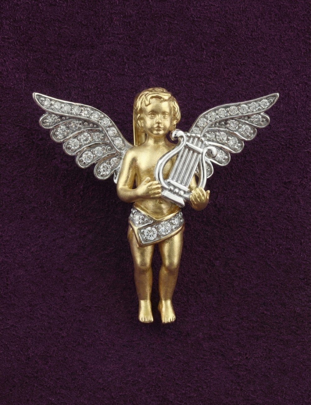 Подвеска из лимонного золота c фианитом