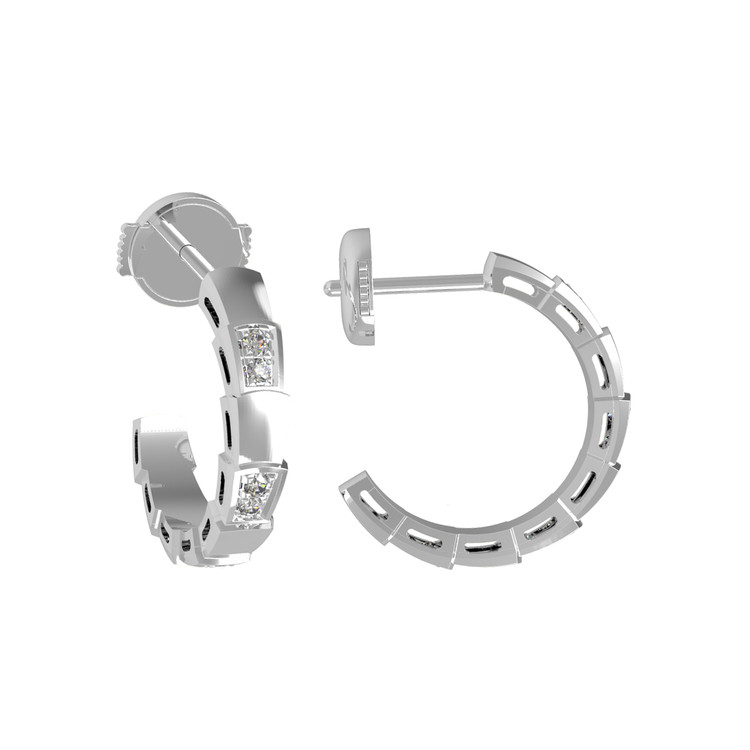 Серьги из белого золота 585 пробы c бриллиантами