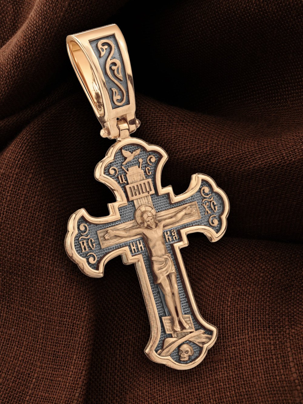 Крест из красного золота 585 пробы