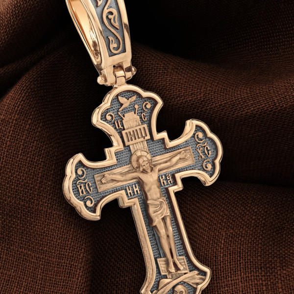 Крест из красного золота 585 пробы