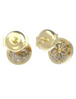 Серьги из лимонного золота c бриллиантами и перламутром