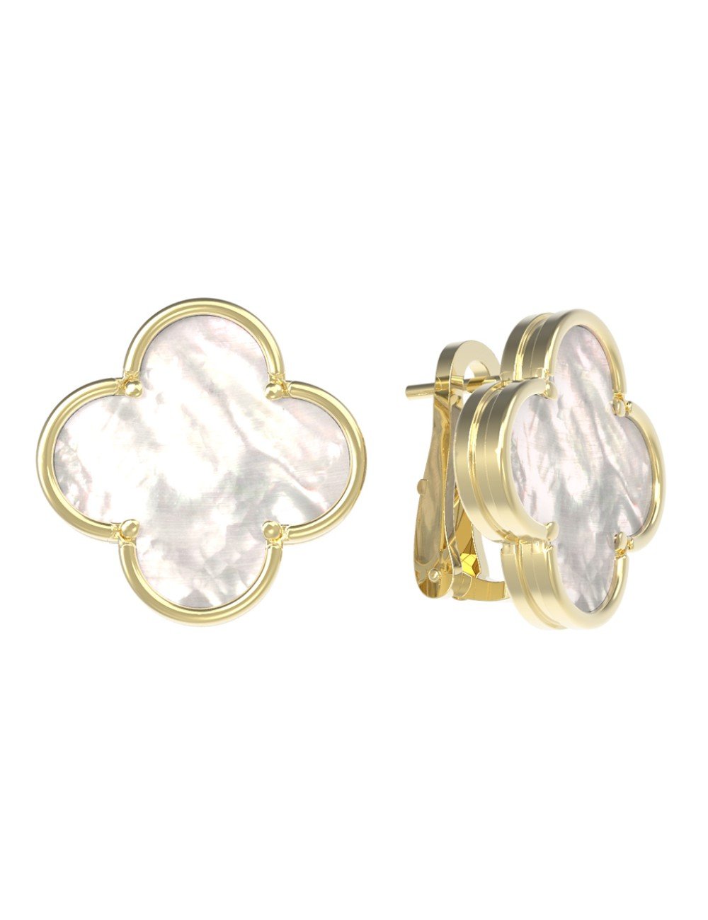 Серьги из лимонного золота c перламутром