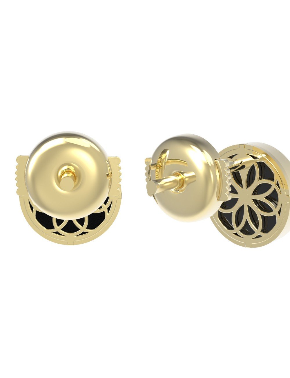 Серьги из лимонного золота c ониксом