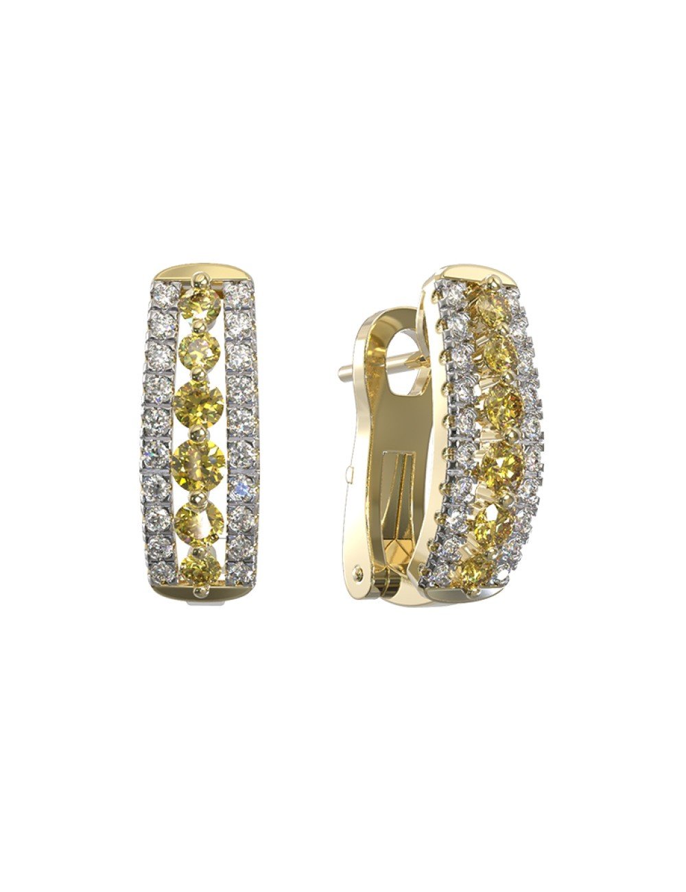 Серьги из лимонного золота c бриллиантами