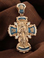 Крест из золота c эмалью и бриллиантами